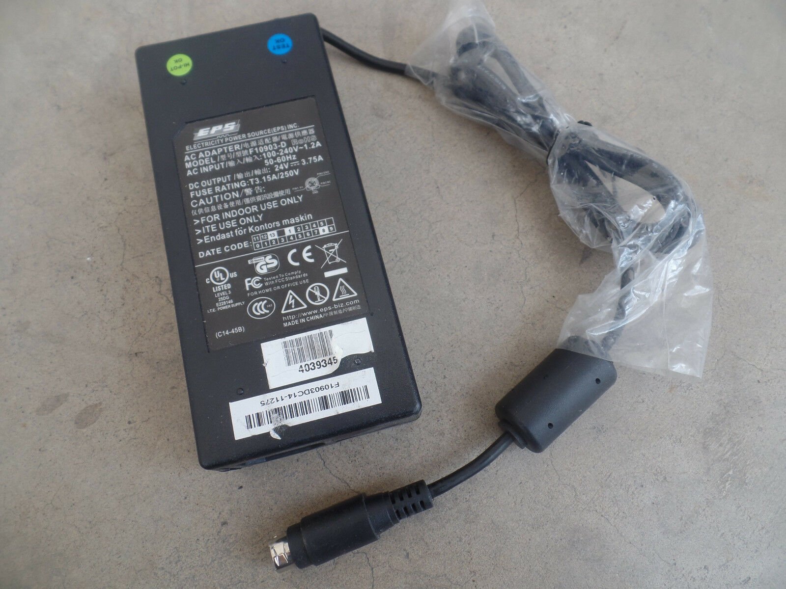 New EPS F10903-D 19V 4.75A 90W AC/DC ADAPTER Power supply